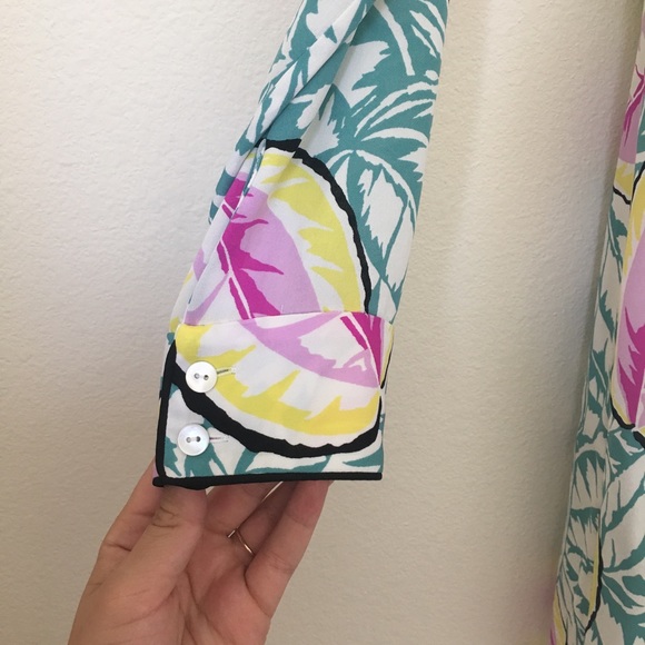 Theory long sleeve leafy pattern dress - Picture 5 of 8